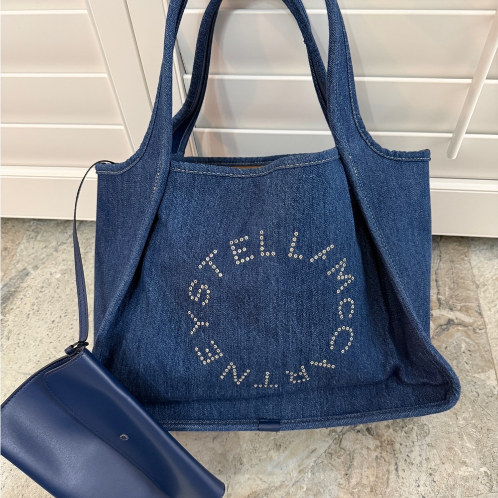 Stella McCartney Indigo Denim Tote with Pouch